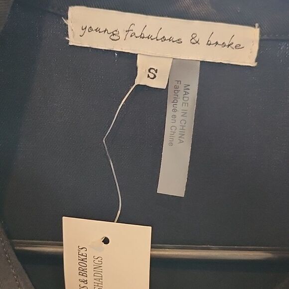 Black Long sleeve jumpsuit size S NWT Young fabulous & broke - Picture 3 of 16